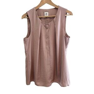 Cabi Button Up Blouse Size Medium Style 3603 Blush Pink Fawn Silky Office